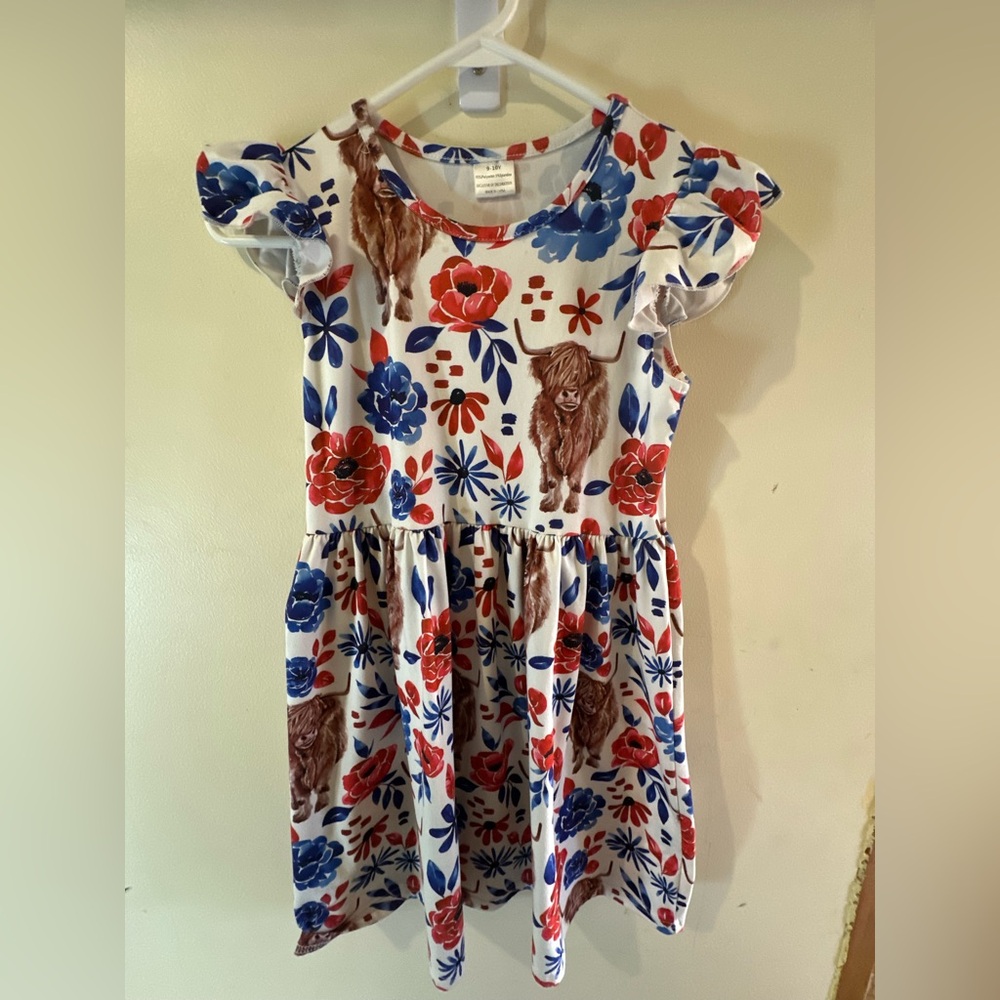Colorful Floral and Animal Print Kids Dress **pet friendly home**